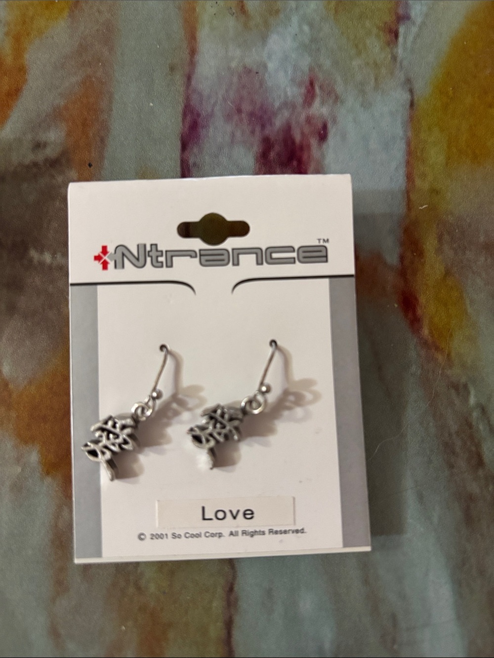 Silver 'Love' Dangle Earrings